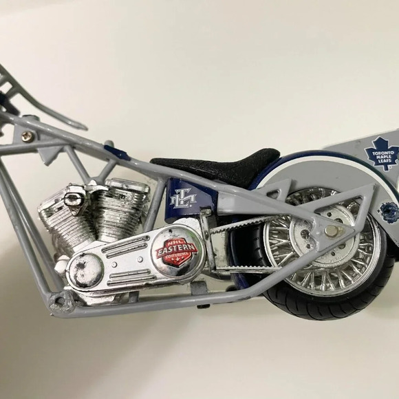 Toronto Maple Leafs Small Chopper Motorcycle Toy 6.5 Inch Long Flaws - Picture 11 of 16